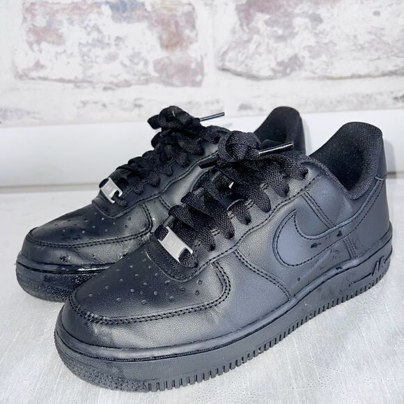 Nike Air Force 1 Womens Basketball Sneakers Shoes Black Sz 5 - Picture 2 of 7